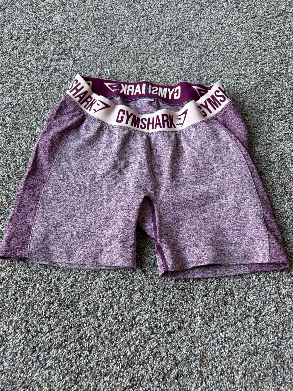 Gymshark Flex Shorts Medium Plum Purple Marl Logo Waistband Seamless Gym